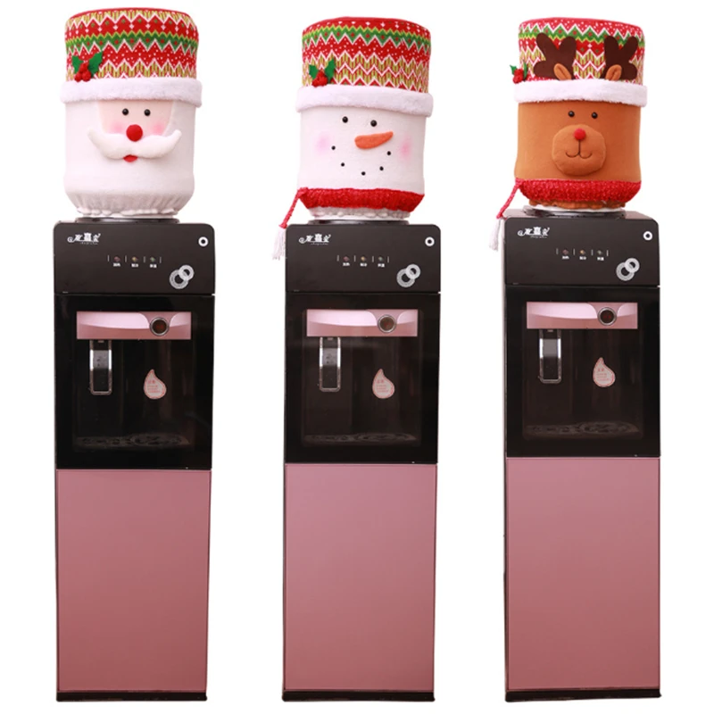 

Christmas Day Decorations 2020 Office Drinking Fountain Barrel Cover Cartoon Dust Cover Home Decoration